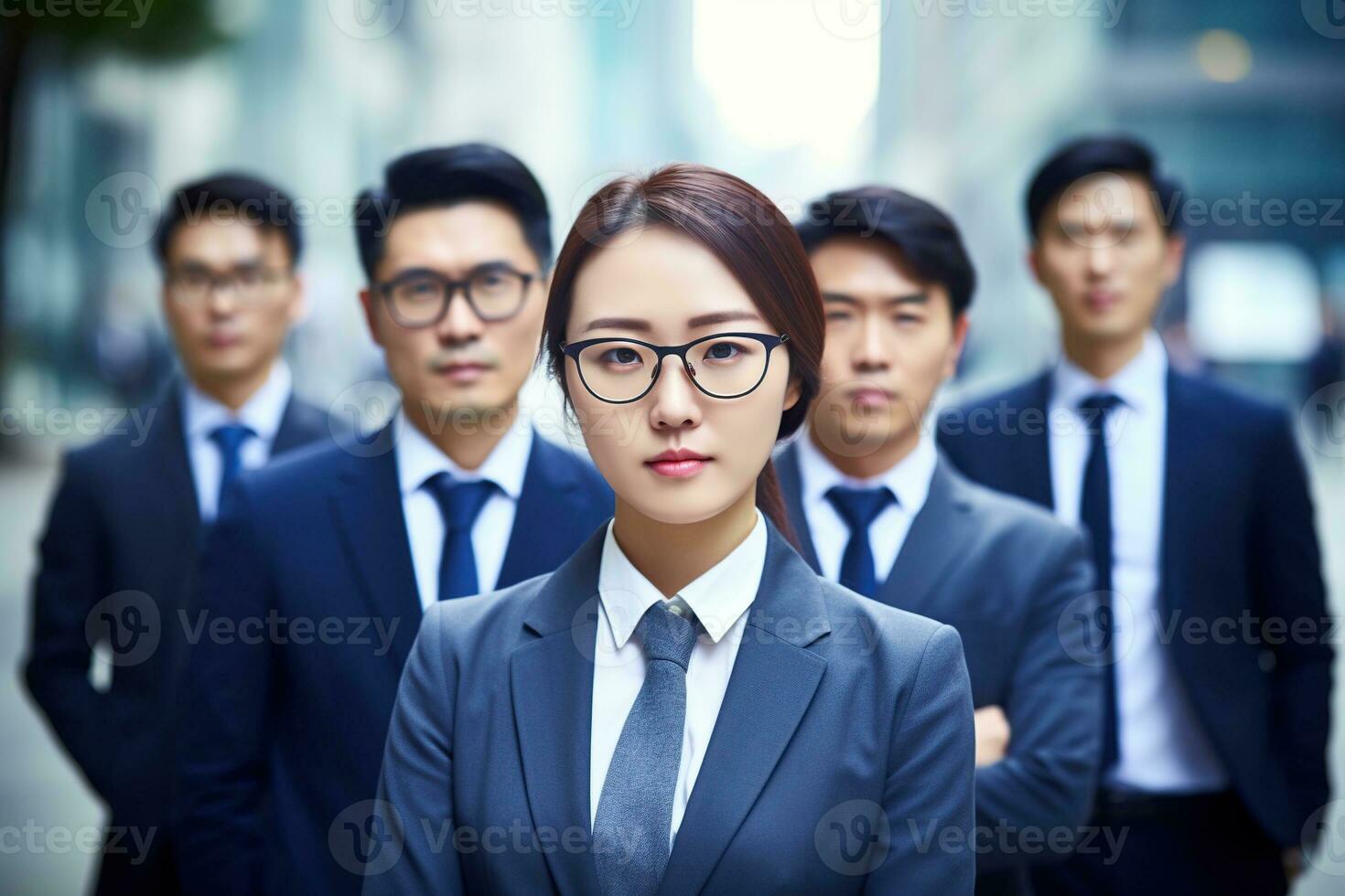 An illustration of a group of business people ,  AI Generated photo