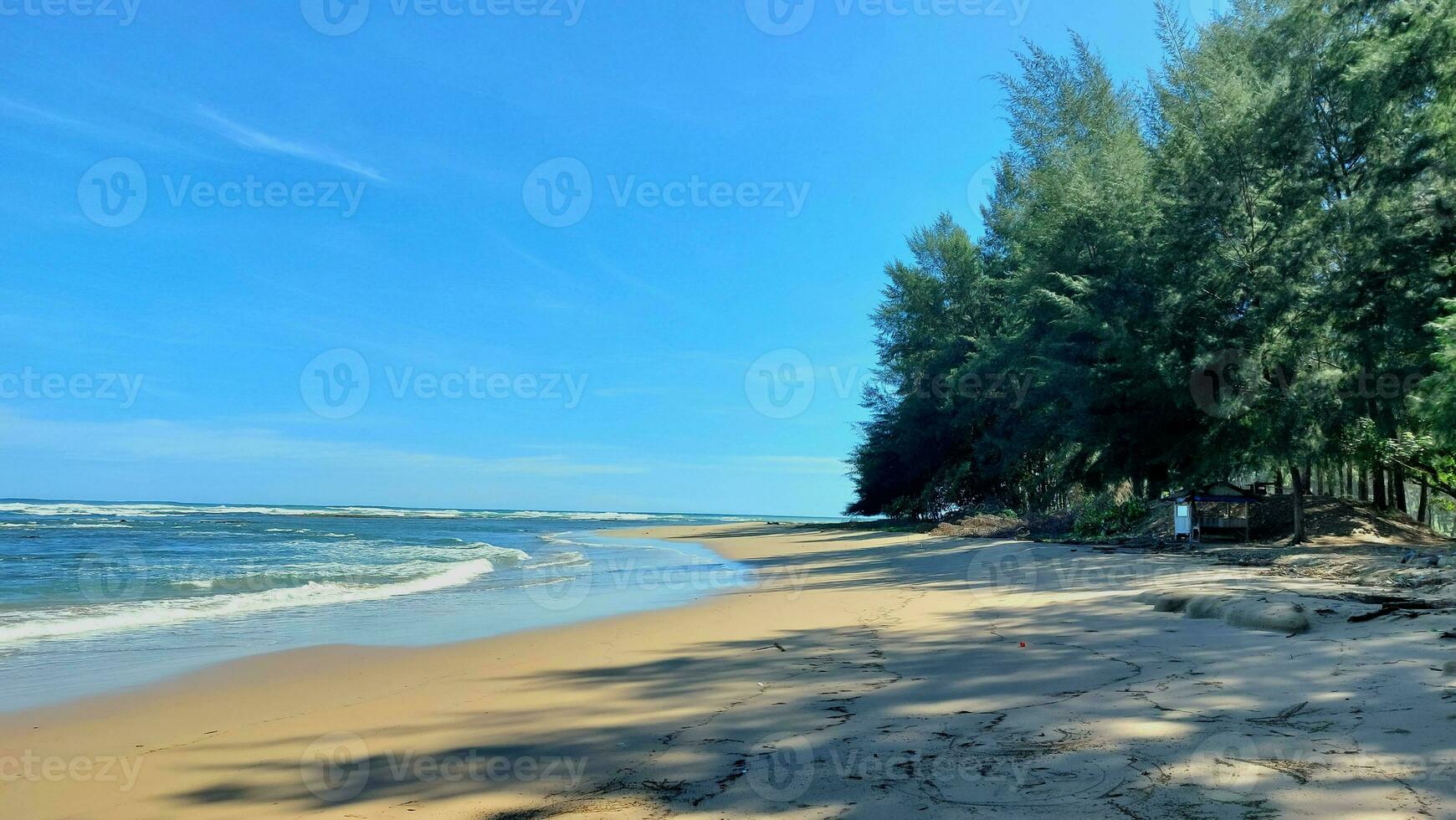 Beautiful beach with and moody sky. Summer vacation travel holiday background concept. Luxury travel summer holiday background banner concept photo