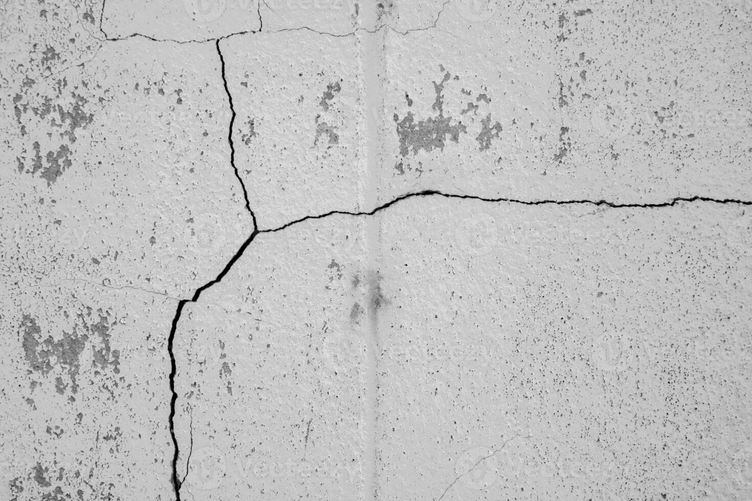 Close-up of Cracked concrete wall texture, Cement background not painted in vintage style for graphic design or retro wallpaper,texture crack in concrete wall photo