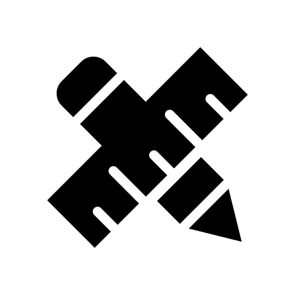 Pencil And Ruler Icon Vector Symbol Design Illustration