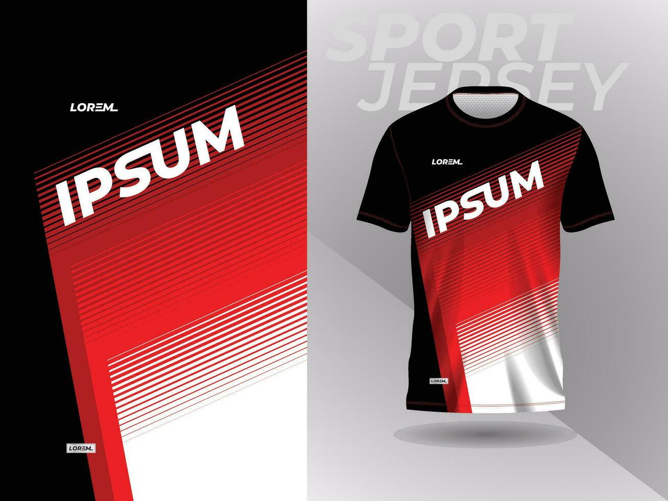 red black shirt sport jersey mockup template design for soccer, football, racing, gaming, motocross, cycling, and running vector