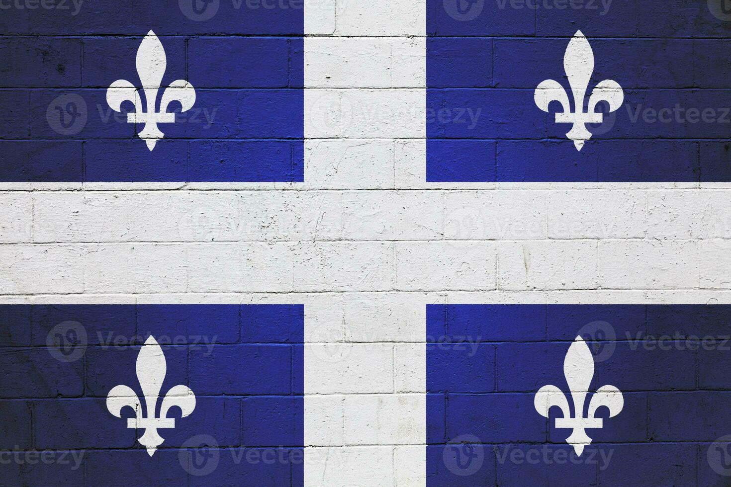 Flag of Quebec painted on a wall photo