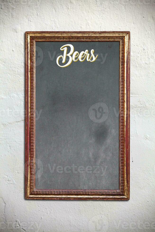 Framed blackboard with copy space for beers selection photo
