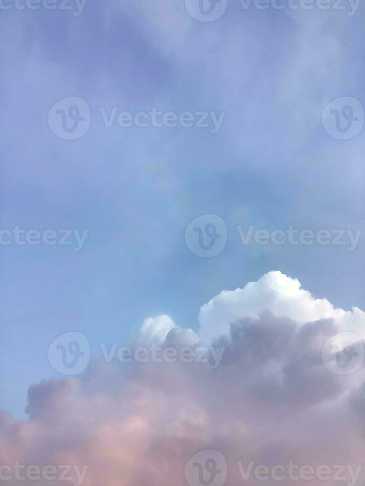 White cloudy in the blue sky natural background, copy space for write text photo