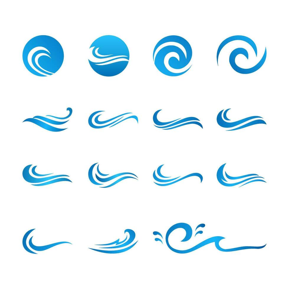 Abstract waves logo concept set vector