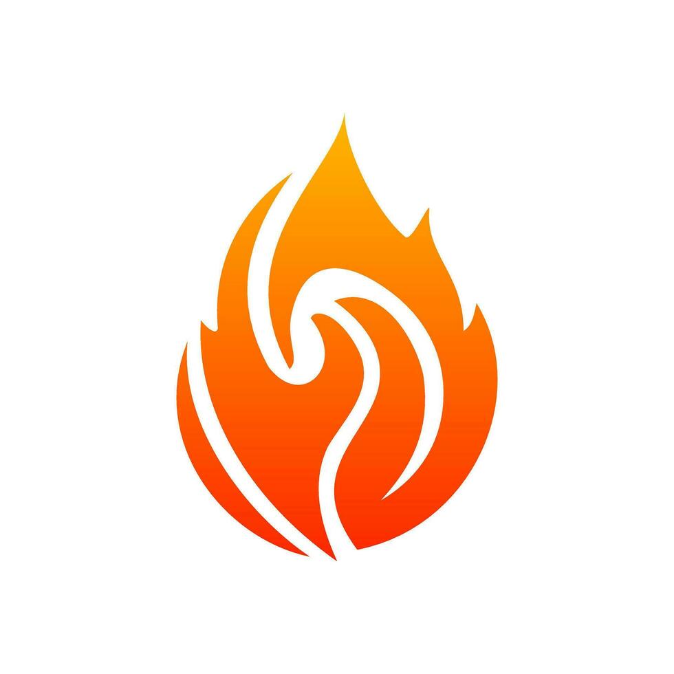 Flame company logo template, fire logo gradient vector