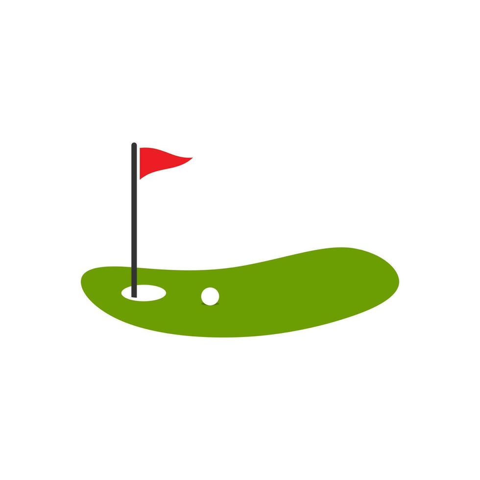 Golf Flag Logo Template. Vector Illustration Icon Design