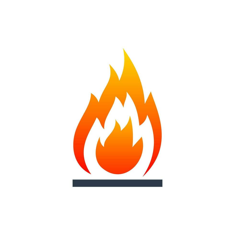 Flame company logo template, fire logo gradient vector