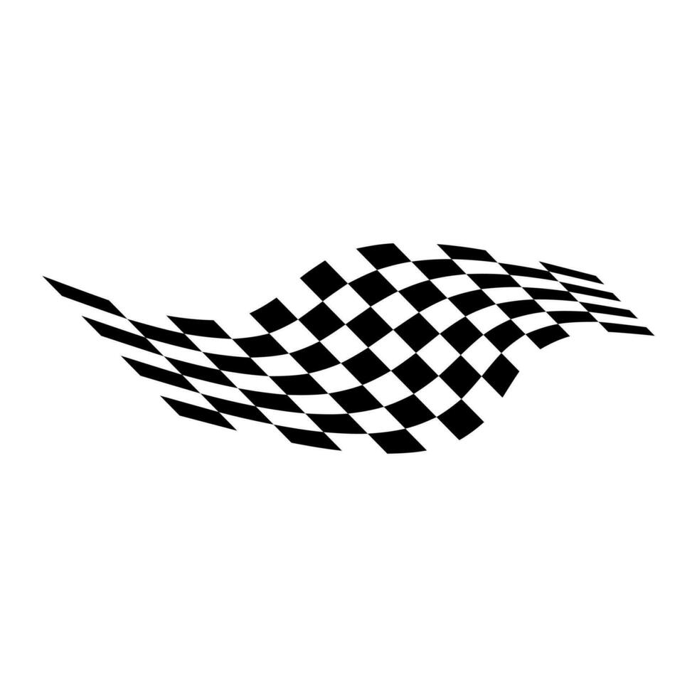 negro y blanco carreras bandera logo diseño vector