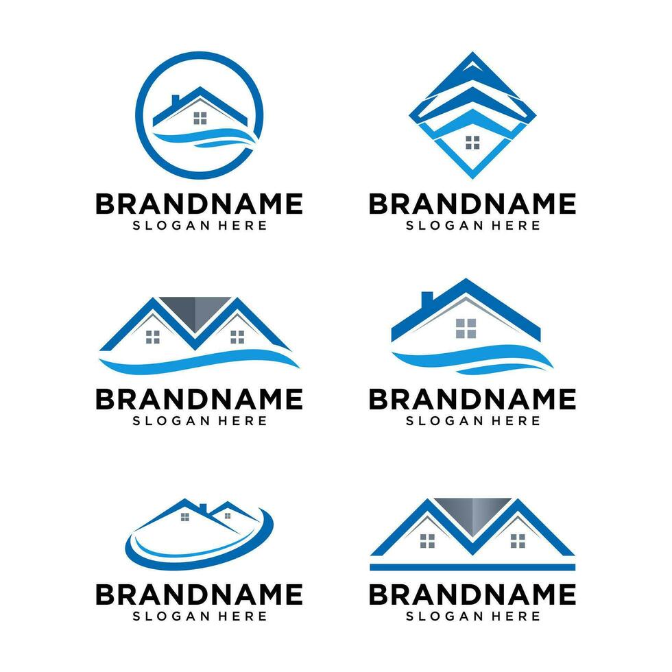 Real estate business logo template collection vector