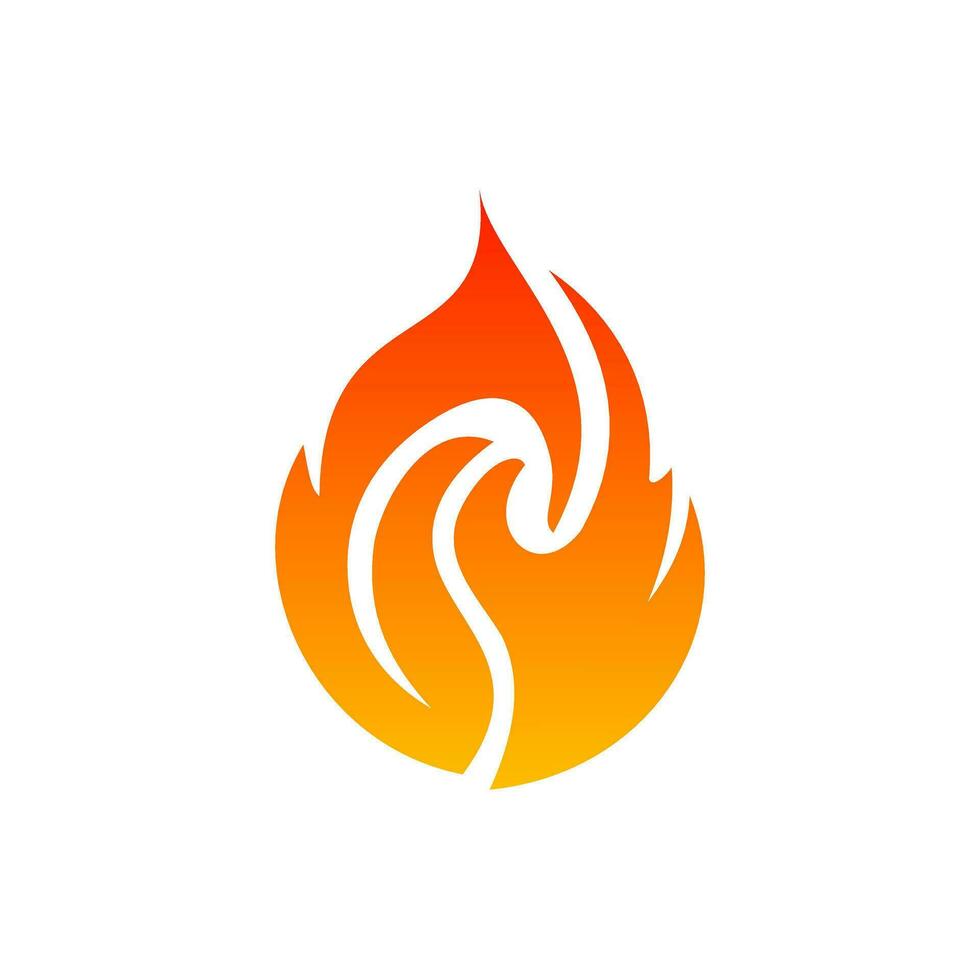 Flame company logo template, fire logo gradient vector