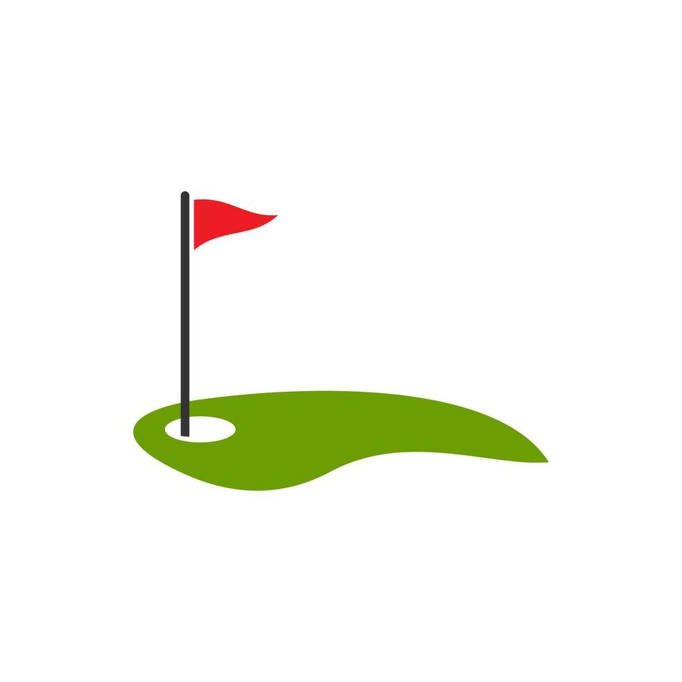 Golf Flag Logo Template. Vector Illustration Icon Design