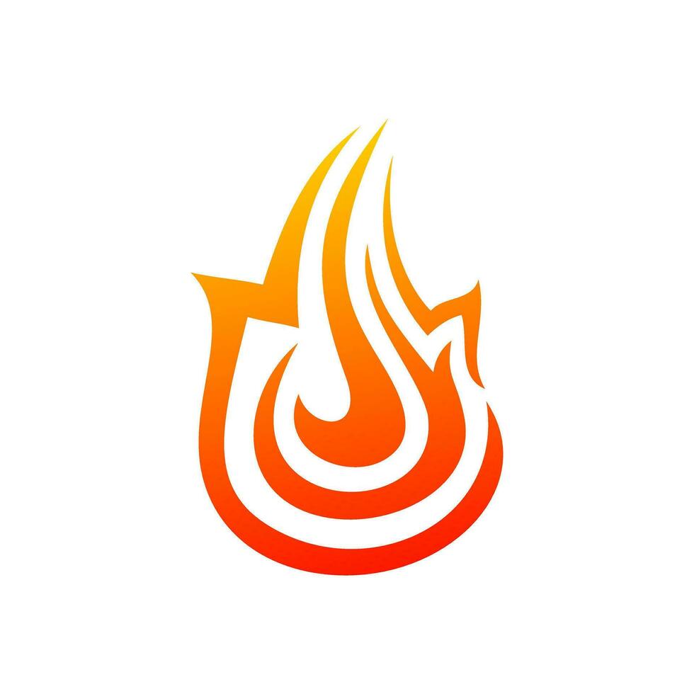 Flame company logo template, fire logo gradient vector