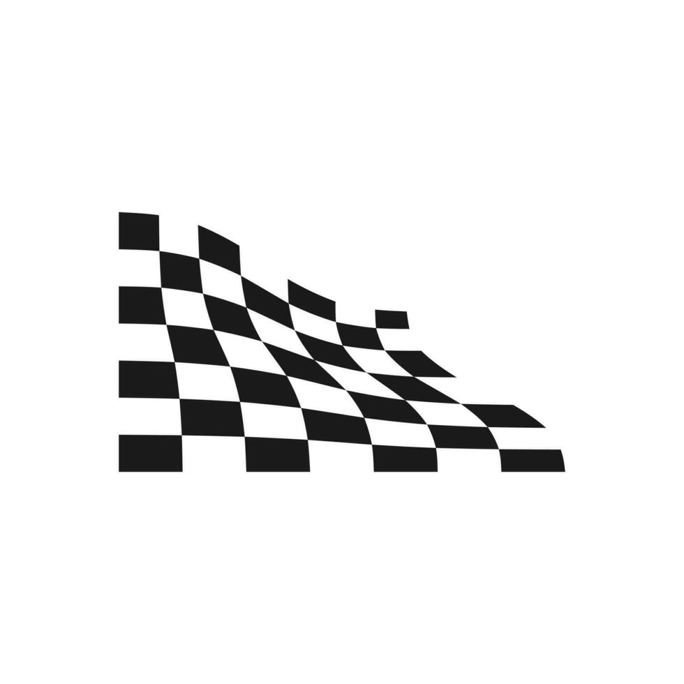 black and white racing flag logo design vector