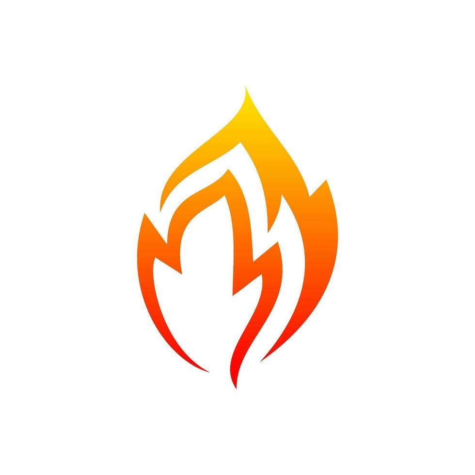 Flame company logo template, fire logo gradient vector