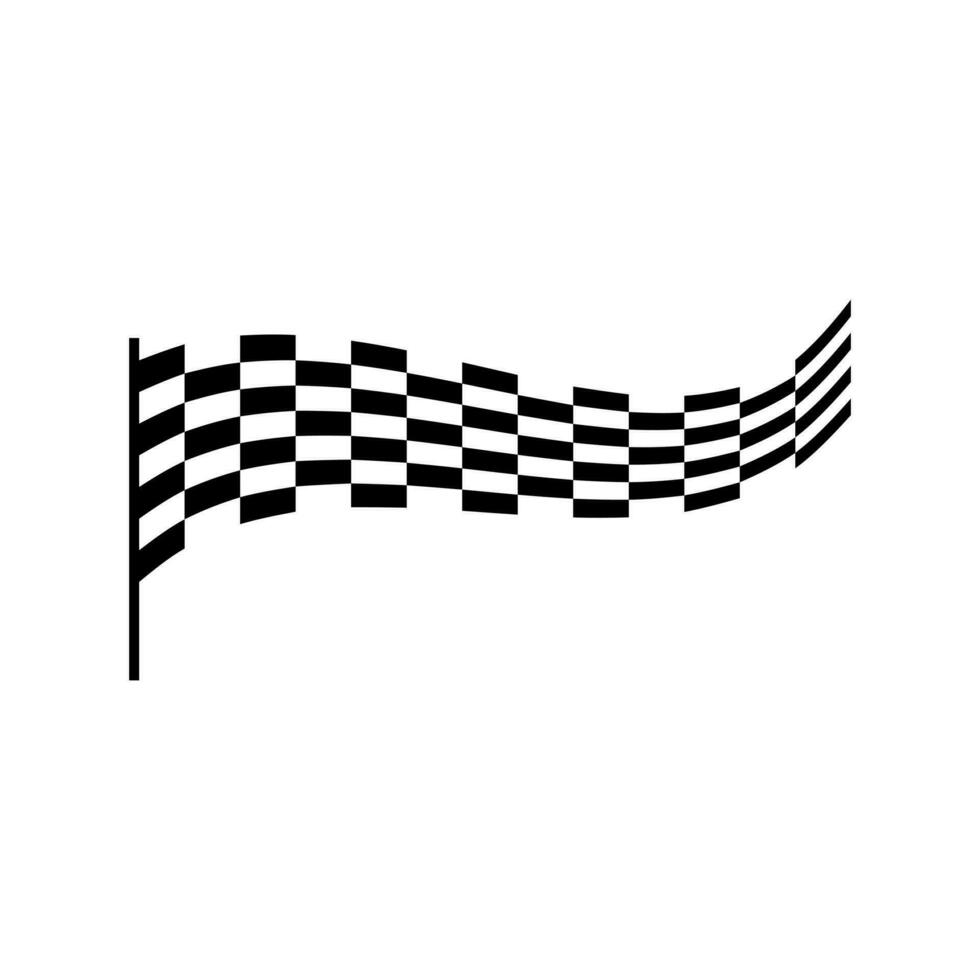 black and white racing flag logo design vector