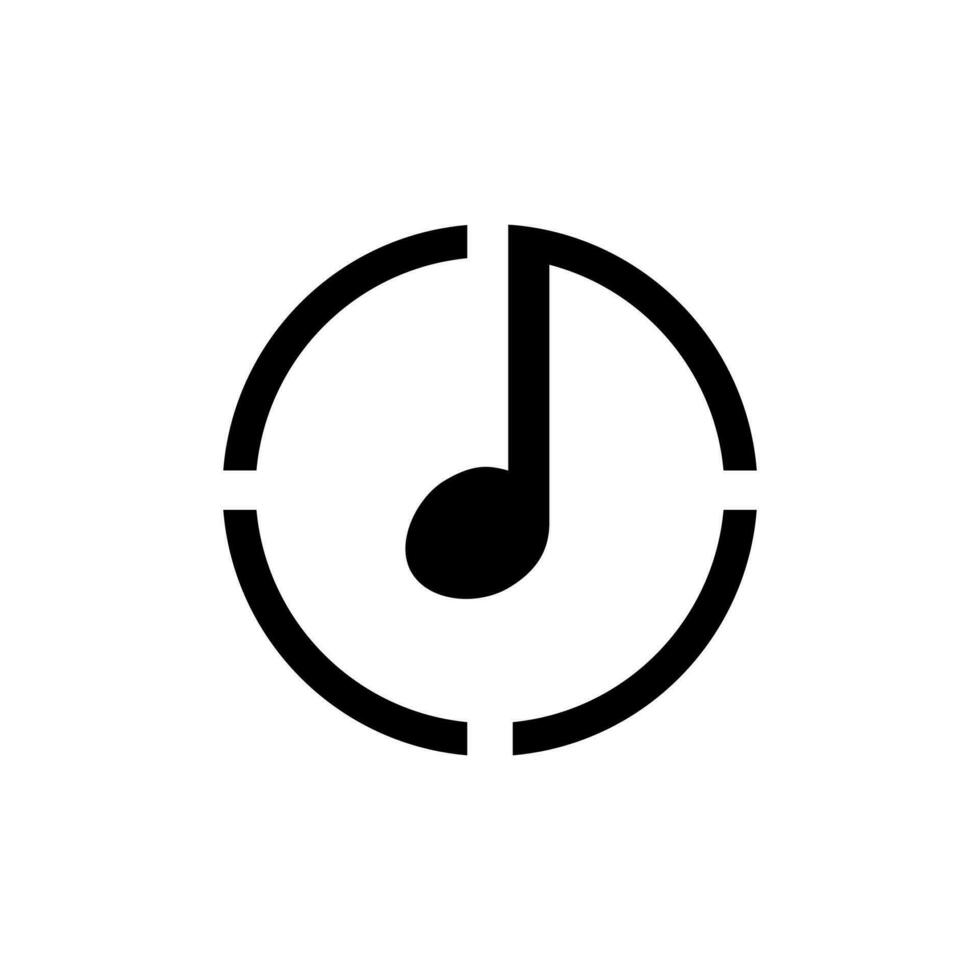 música tono logo en circulo diseño vector