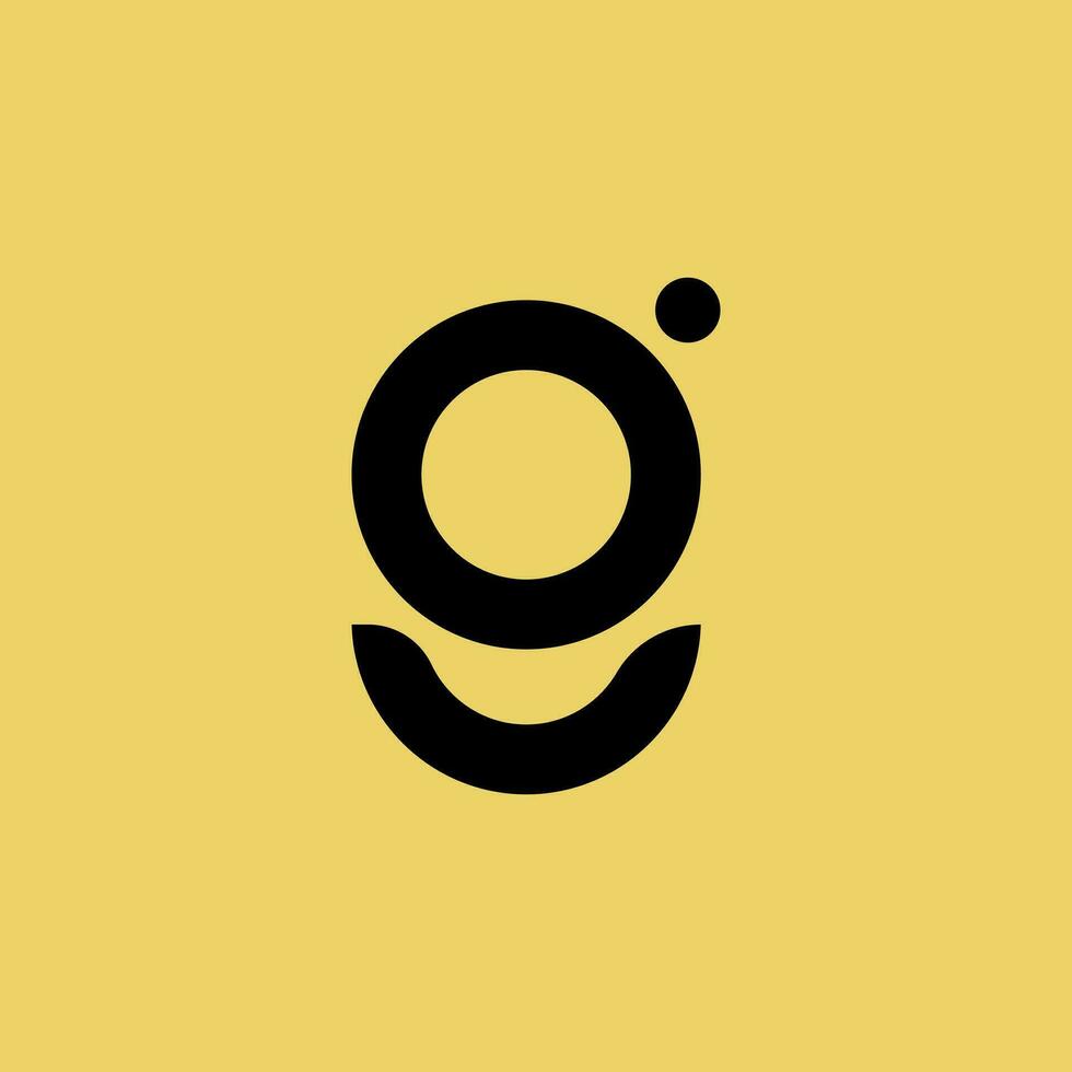 Initial letter G logo. Black and yellow as a background. Flat vector logo design
