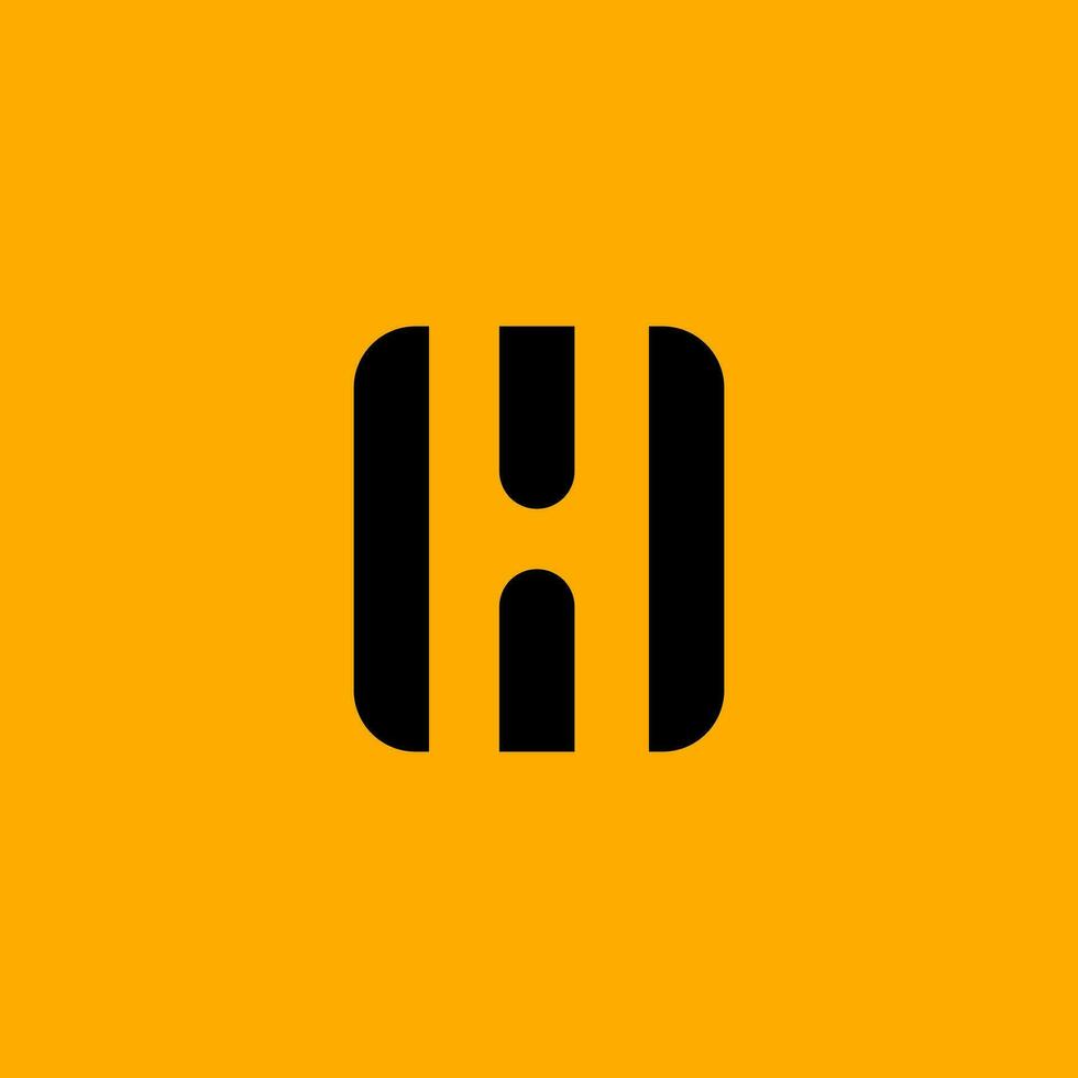 Clean modern creative H logo design with yellow background. Simple H Monogram logo design vector