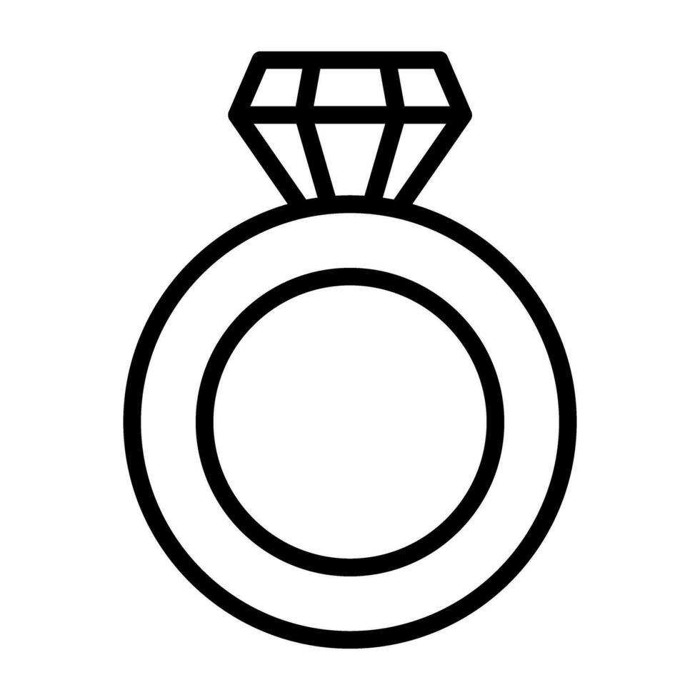 icono de vector de anillo de diamante