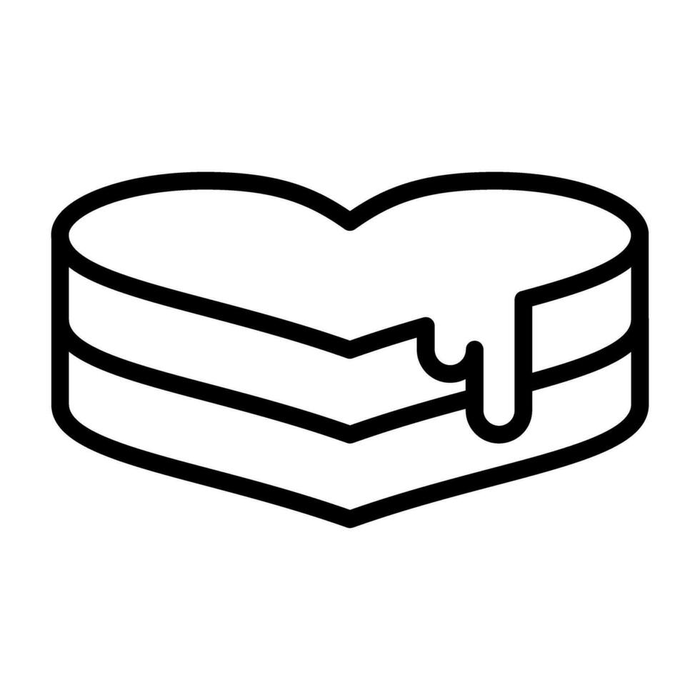 Heart-shaped cake Vector Icon