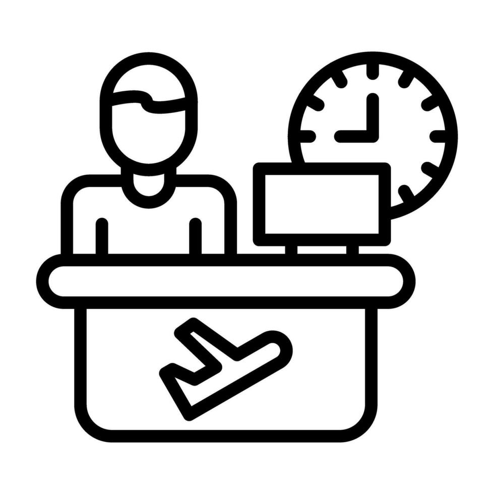 Airline Desk Vector Icon