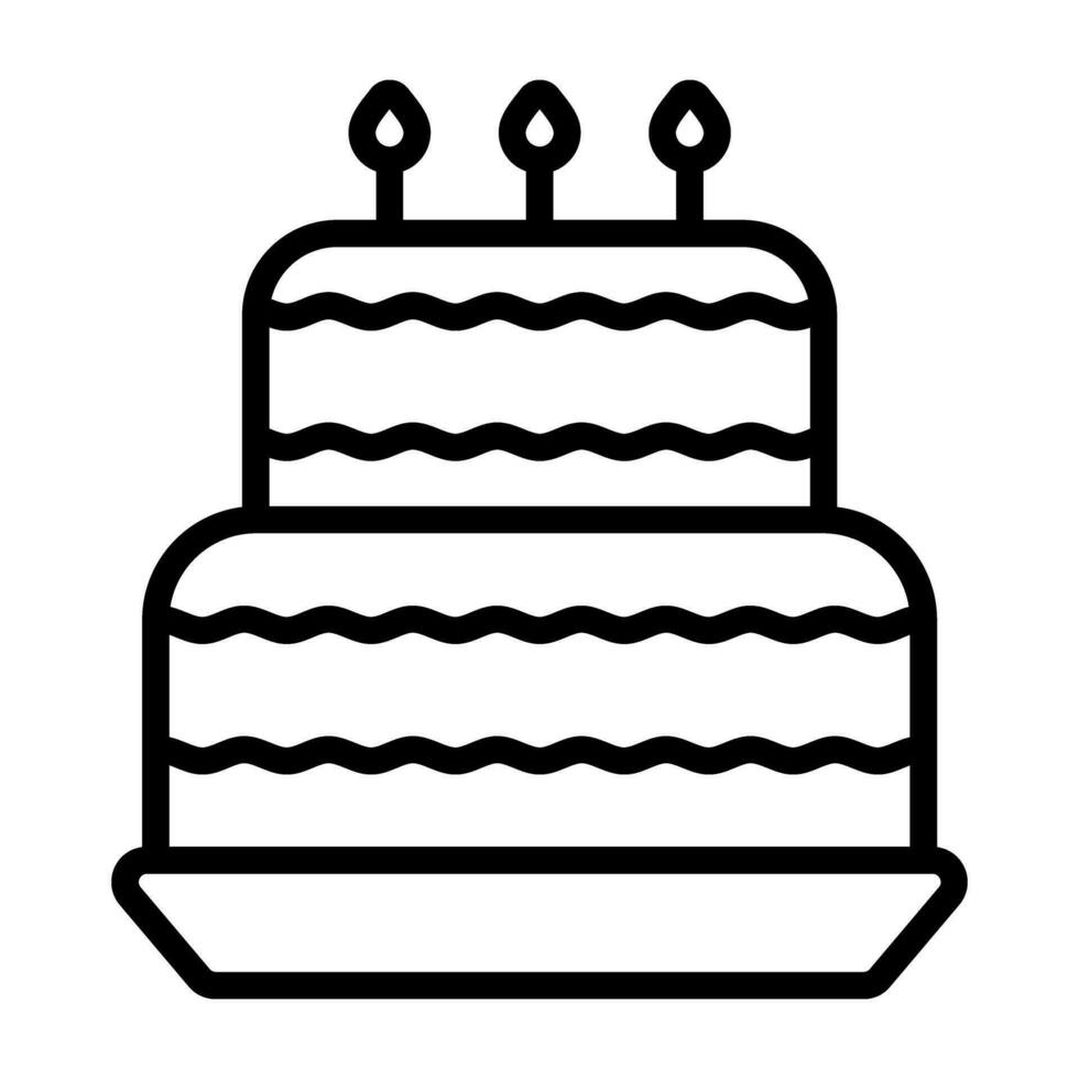 icono de vector de pastel de cumpleaños