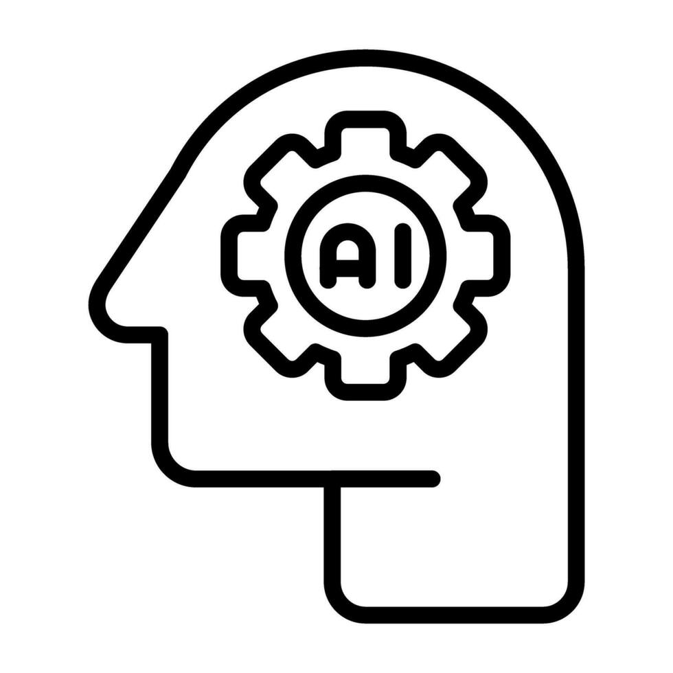 icono de vector de inteligencia artificial