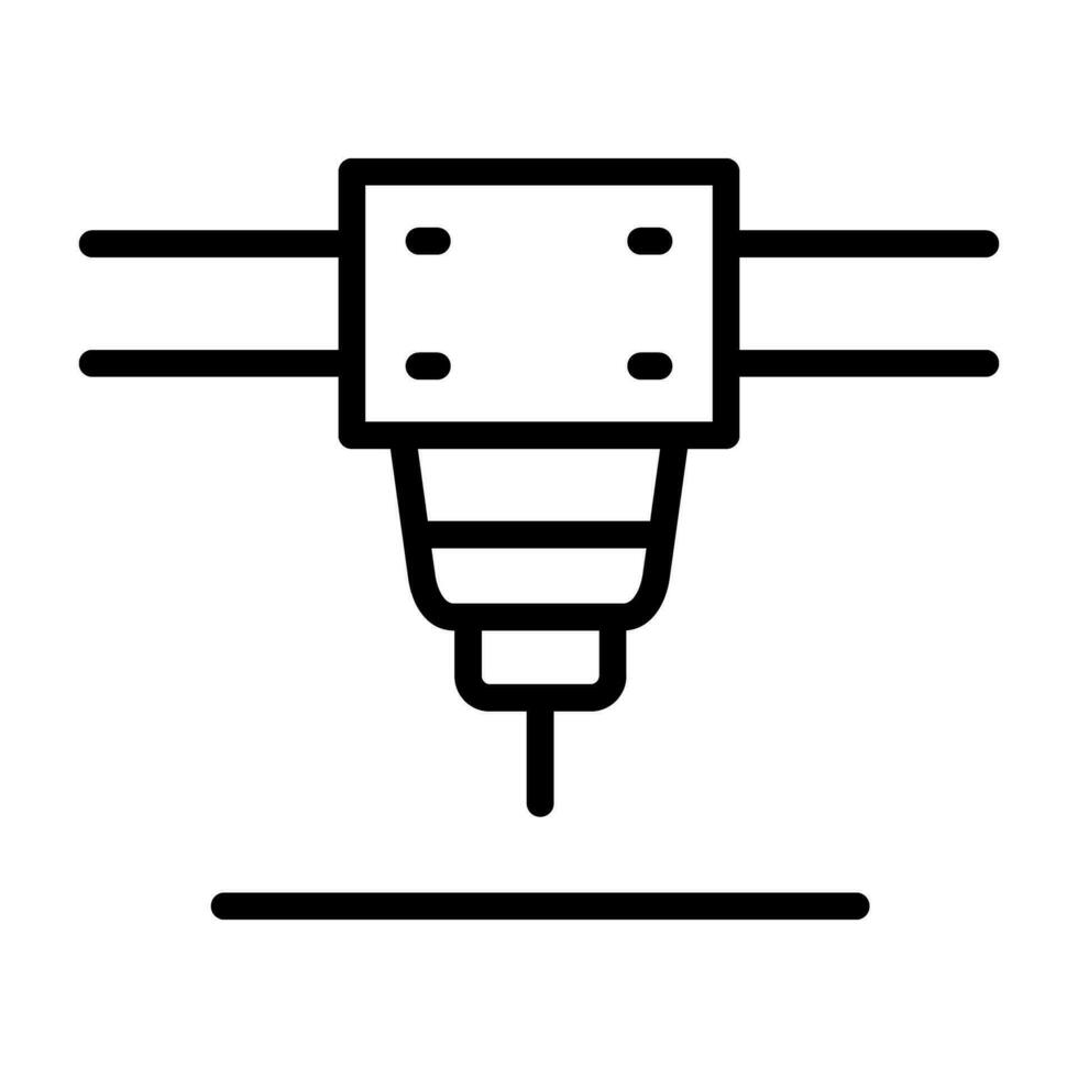 Laser Cutting Machine Vector Icon