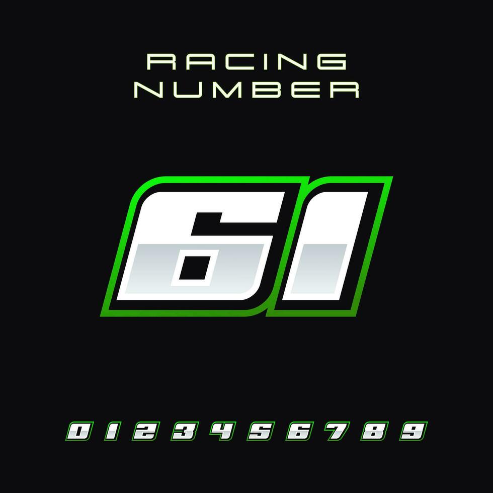 Racing Number Vector Design Template 61