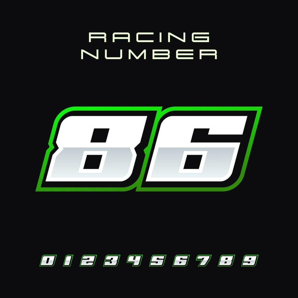 Racing Number Vector Design Template 86