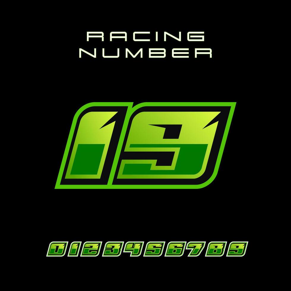 Racing Number 19 Vector Design Template