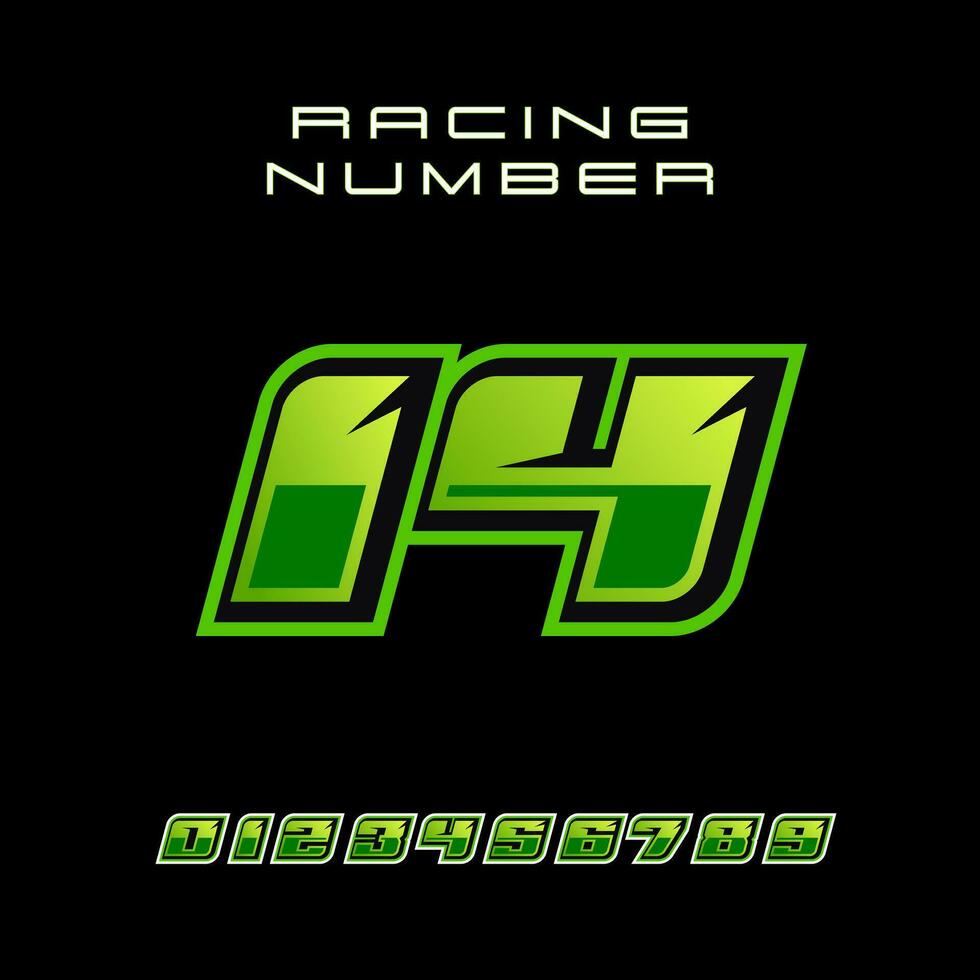 Racing Number 14 Vector Design Template