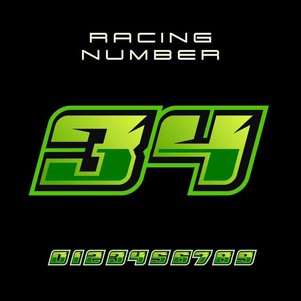Racing Number 34 Vector Design Template
