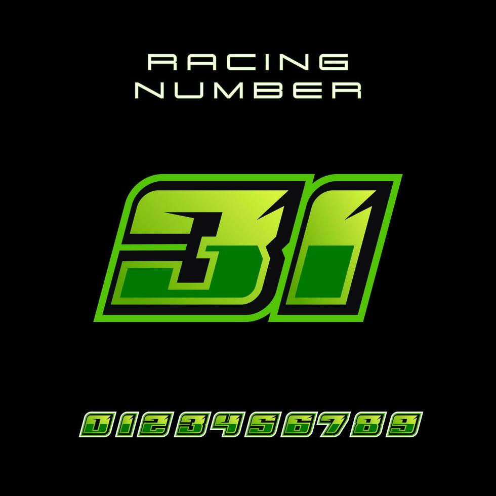 Racing Number 31 Vector Design Template