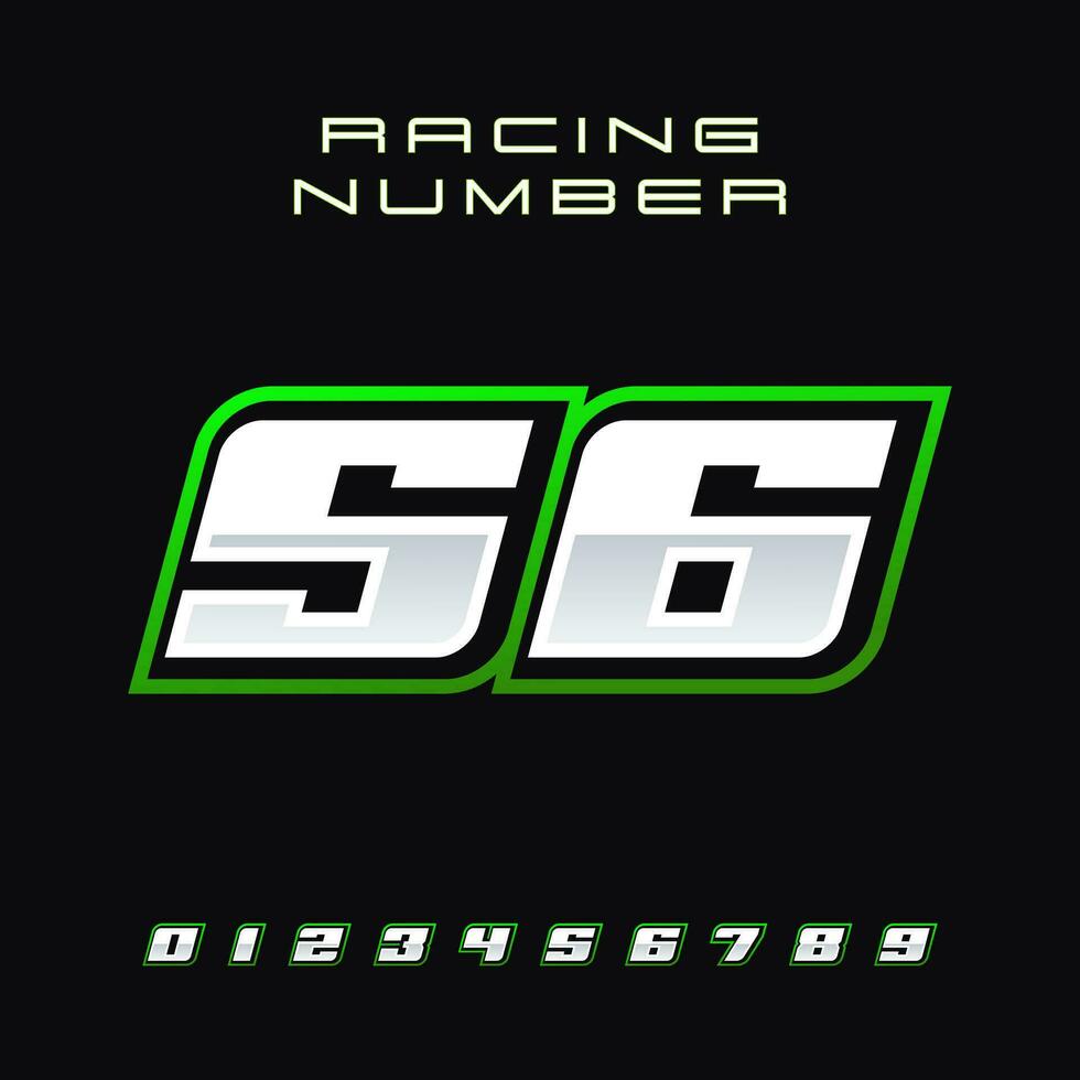 carreras número vector diseño modelo 56