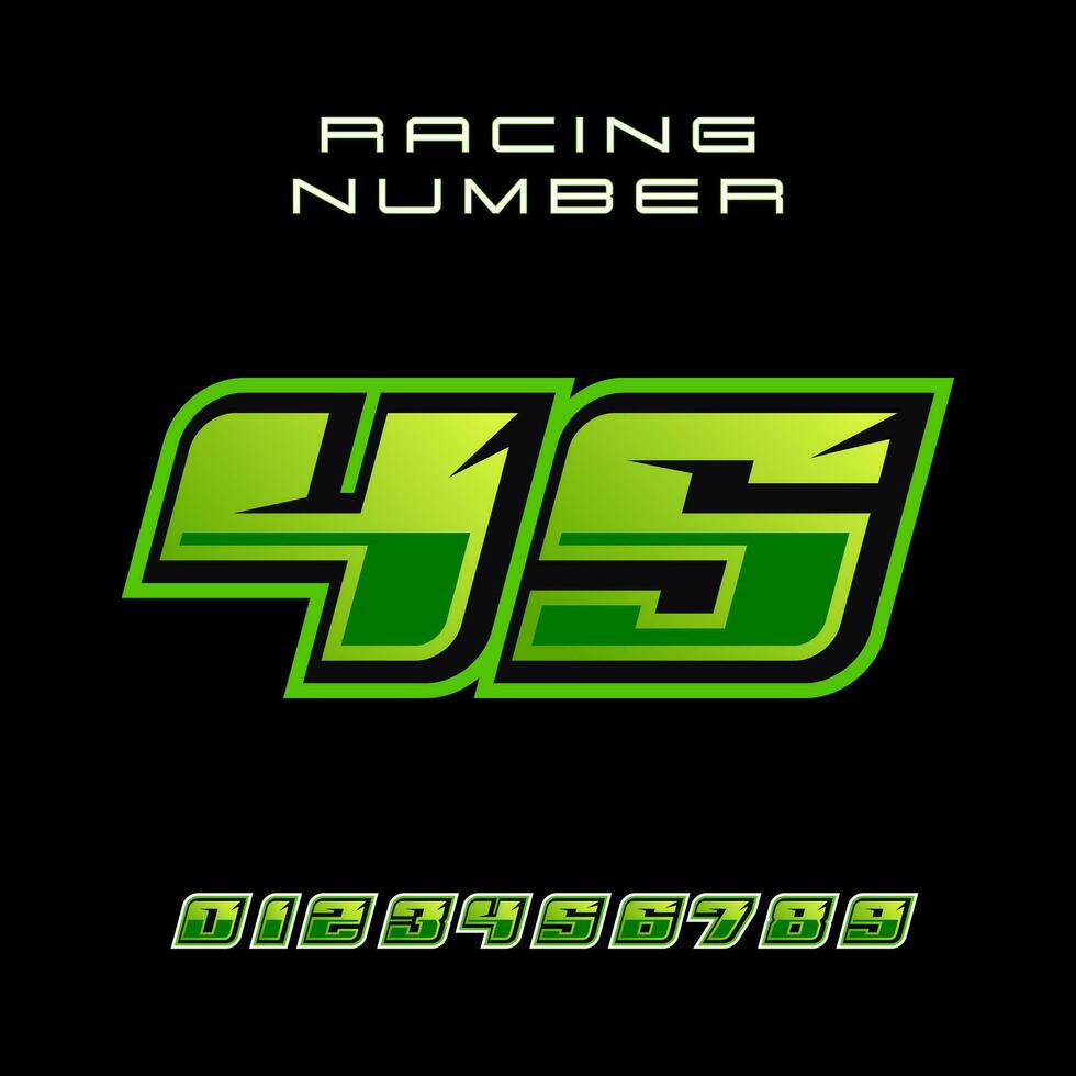 Racing Number 45 Vector Design Template