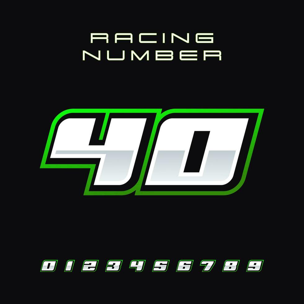 Racing Number Vector Design Template 40