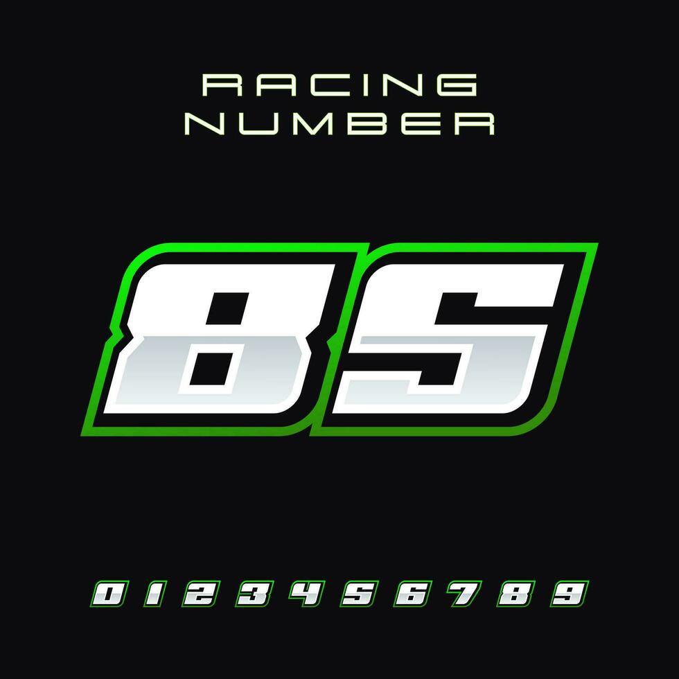 Racing Number Vector Design Template 85