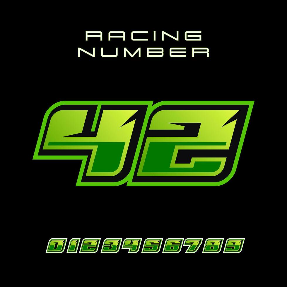 Racing Number 42 Vector Design Template