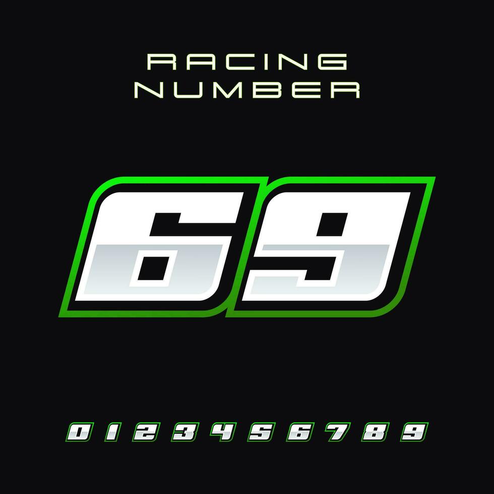 Racing Number Vector Design Template 69