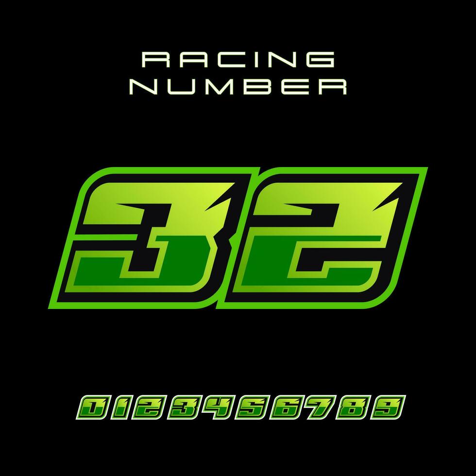 Racing Number 32 Vector Design Template