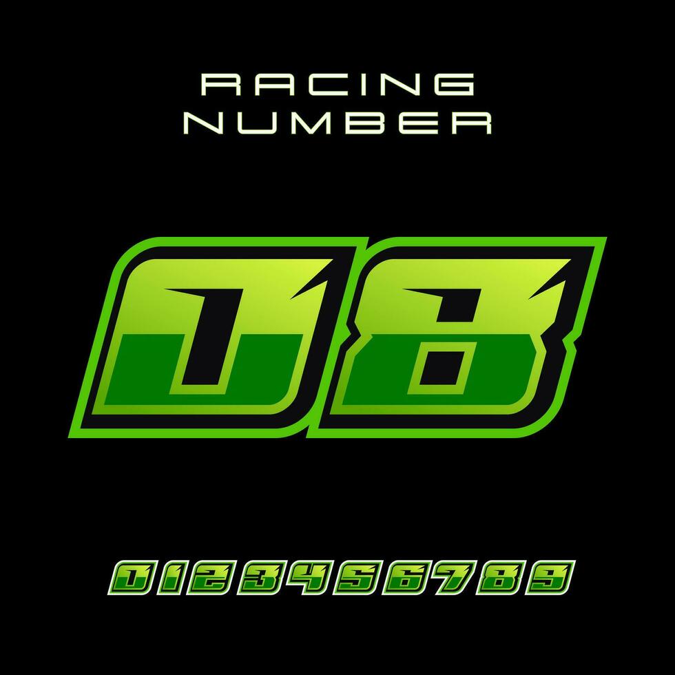 Racing Number 8 Vector Design Template