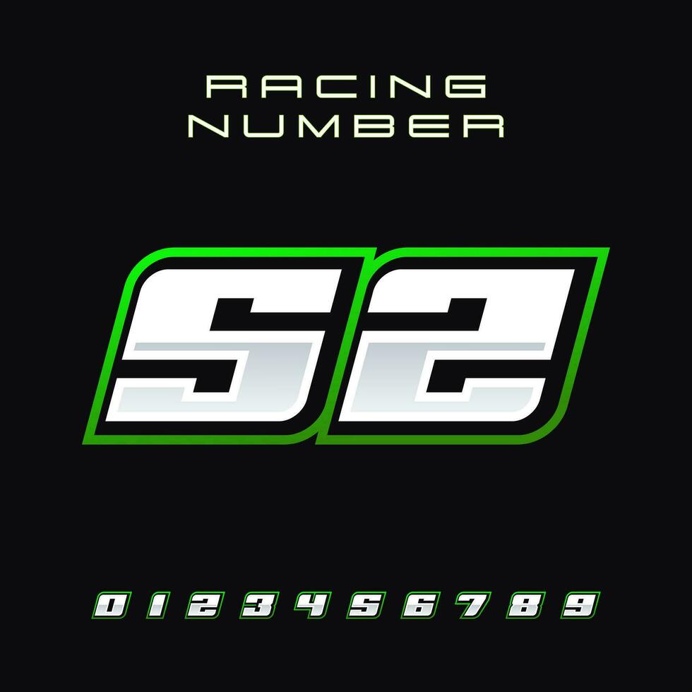 Racing Number Vector Design Template 52