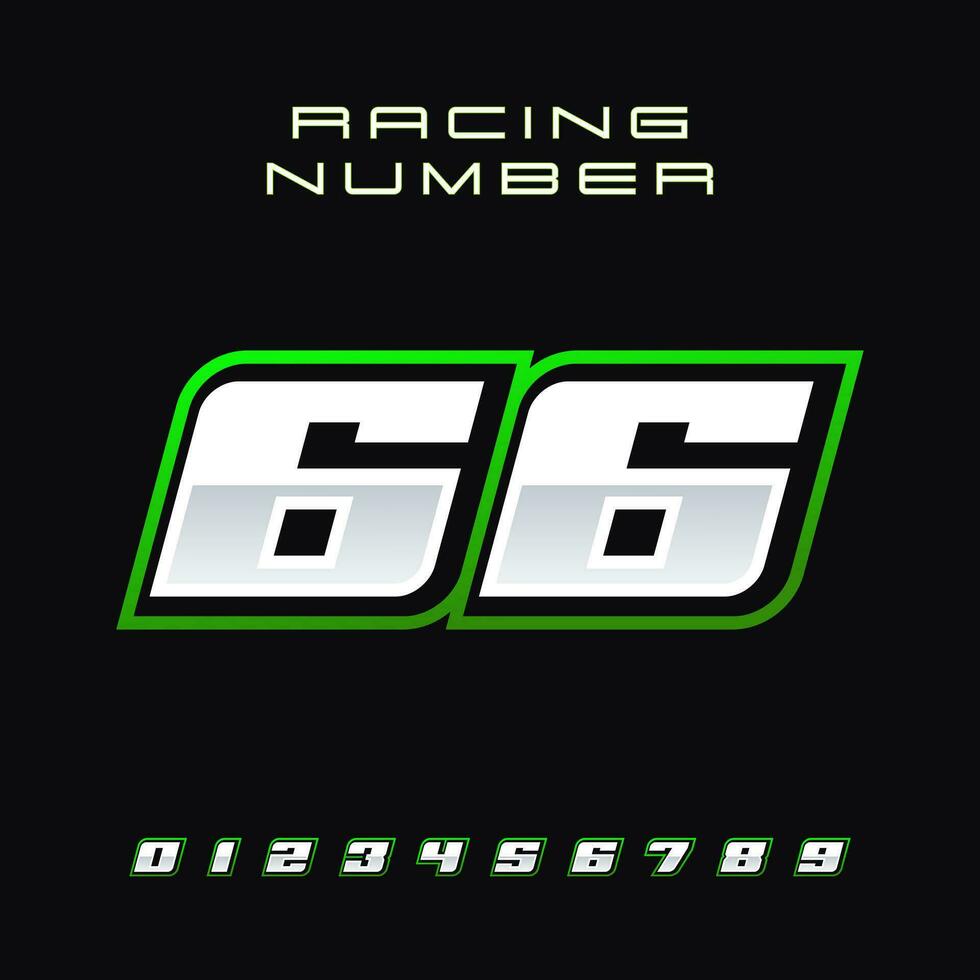 Racing Number Vector Design Template 66