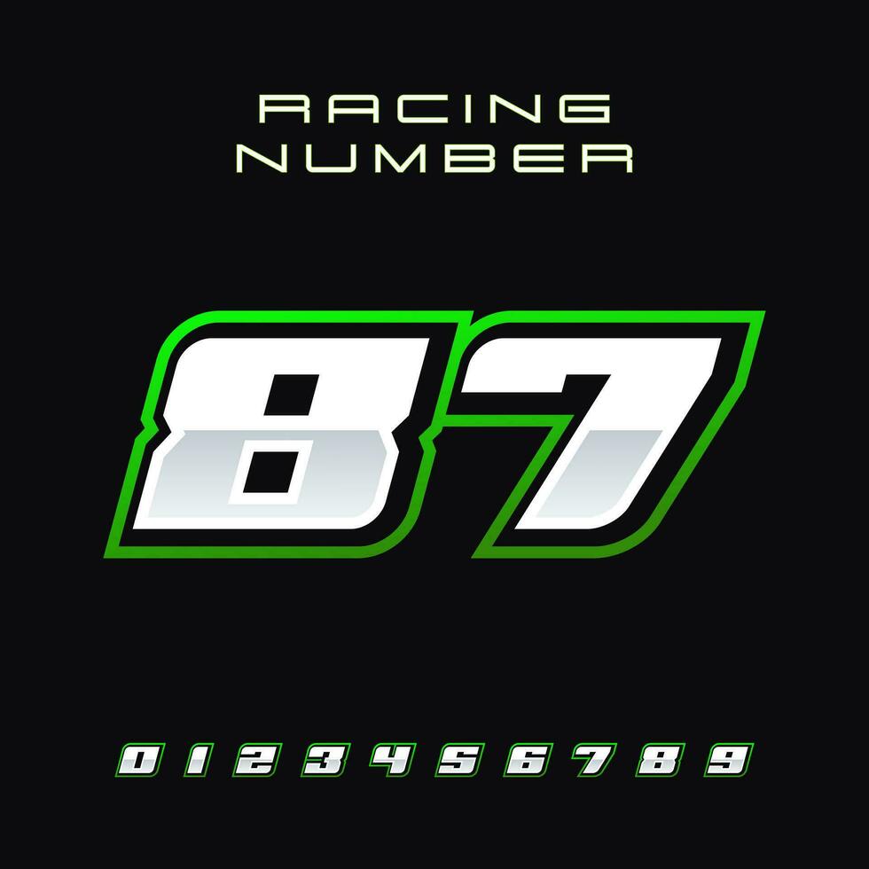 Racing Number Vector Design Template 87