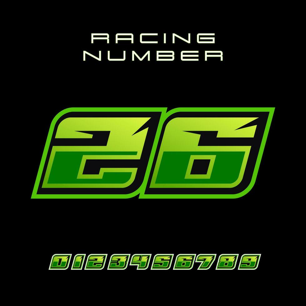 Racing Number 26 Vector Design Template