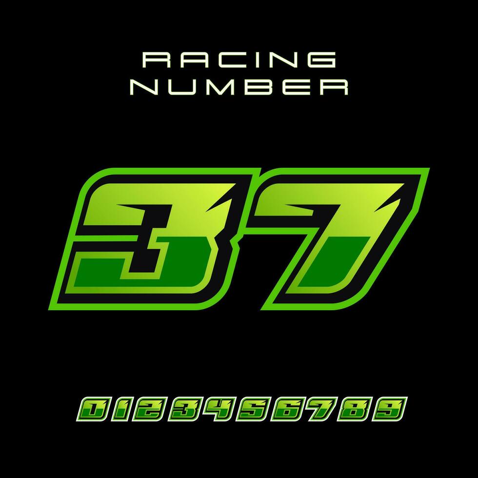 Racing Number 37 Vector Design Template