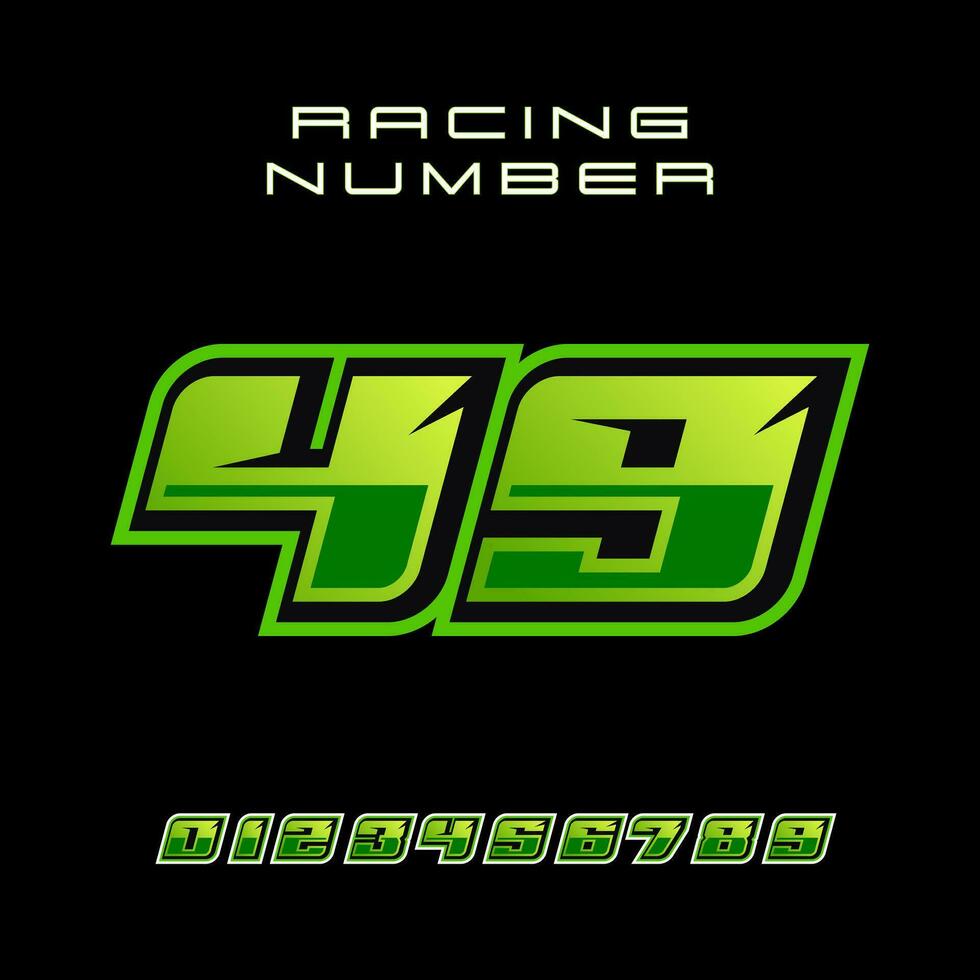 Racing Number 49 Vector Design Template