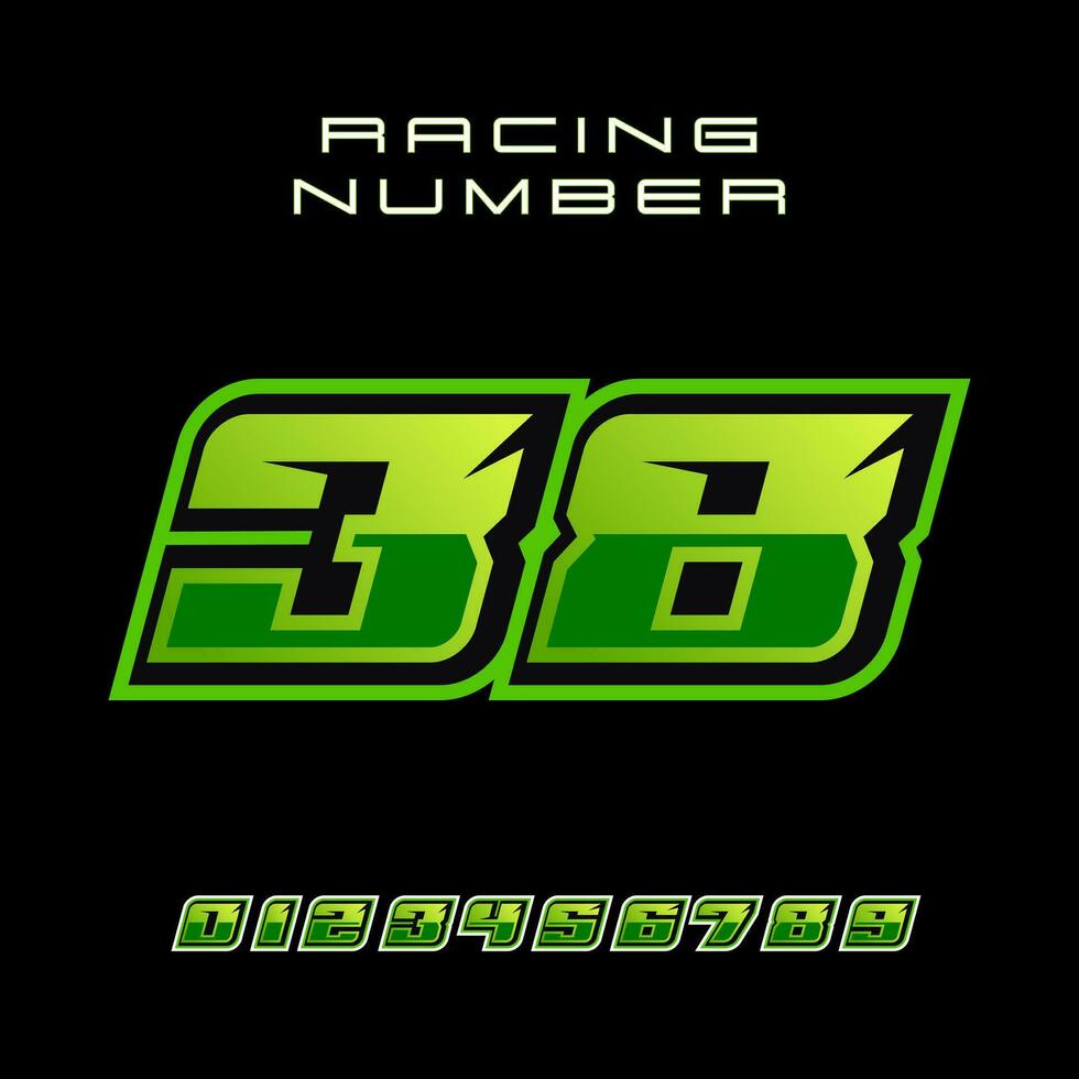 Racing Number 38 Vector Design Template